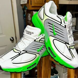Nike Pegasus Wave White and Neon Green Sneakers